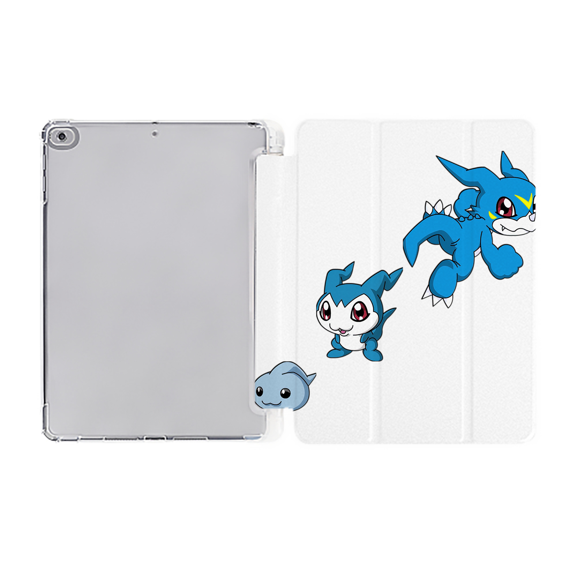 （画像用） Digimon デジタルモンスター/デジモン IPad ケース ペン収納付き 三つ折りスタンド PUレザー×シリコン 対応機種9.5/10.5/10.9インチ